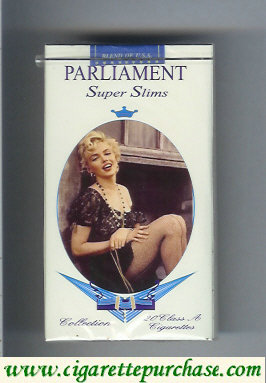 Parliament Super Slims 100s design with Marlin Monro soft box cigarettes